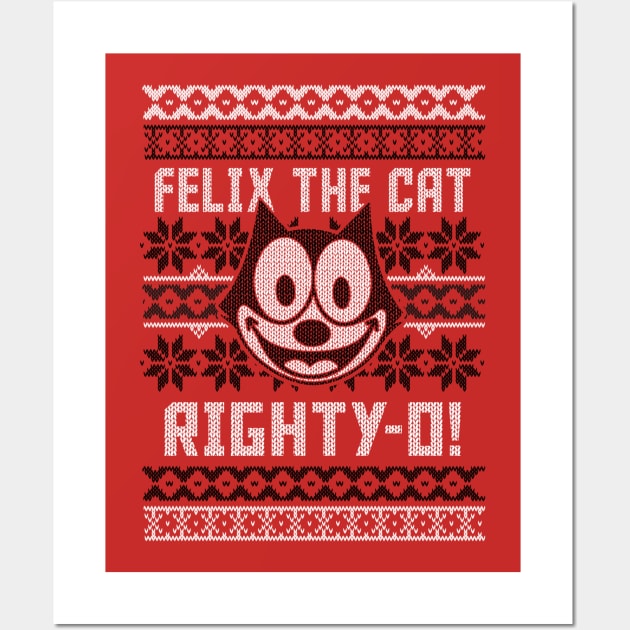 FELIX UGLY CHRISTMAS SWEATER Wall Art by ROBZILLA